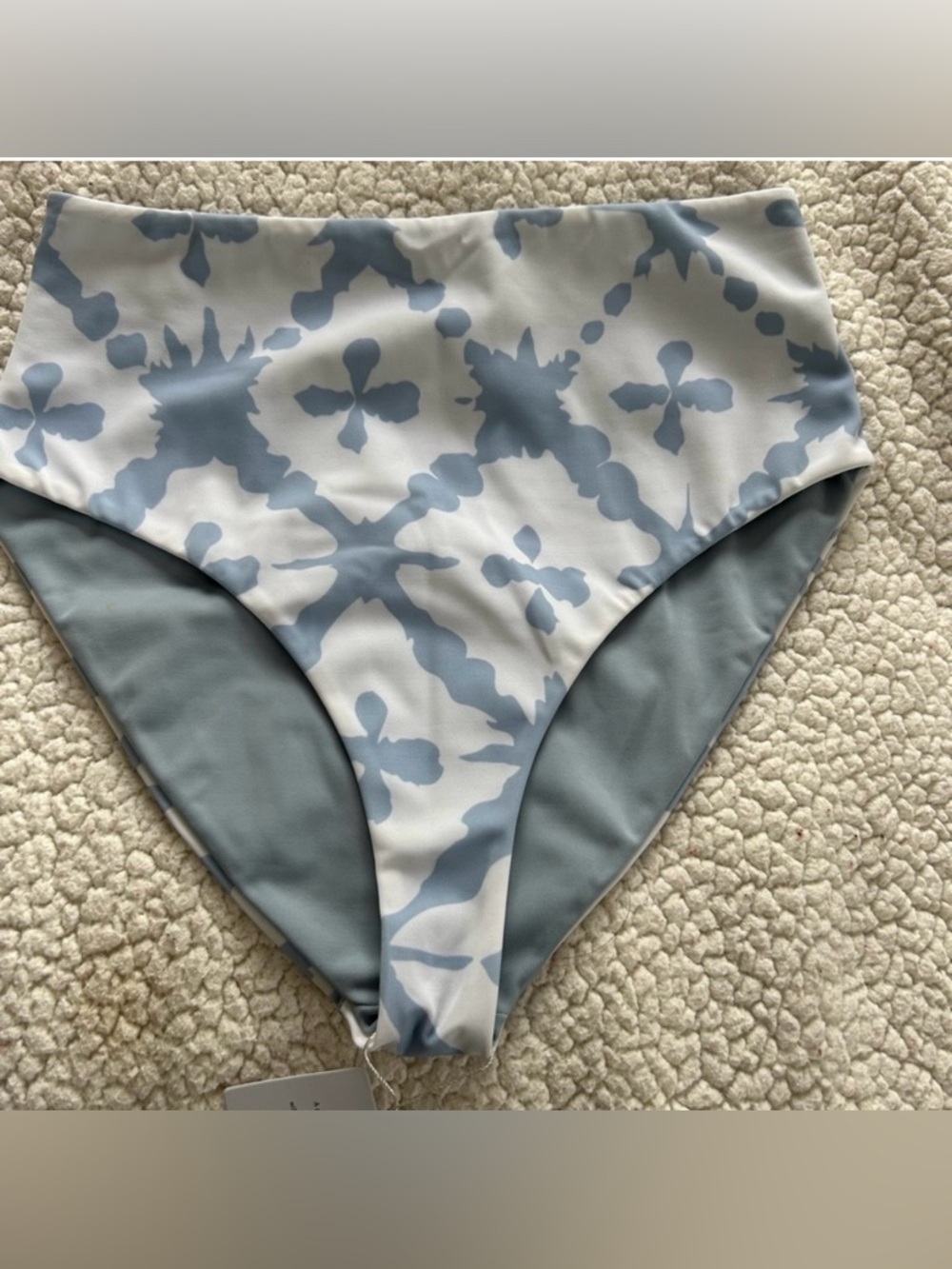 Seaside Julia High-Waist Bikini Bottoms in Baby Blue - Reversible